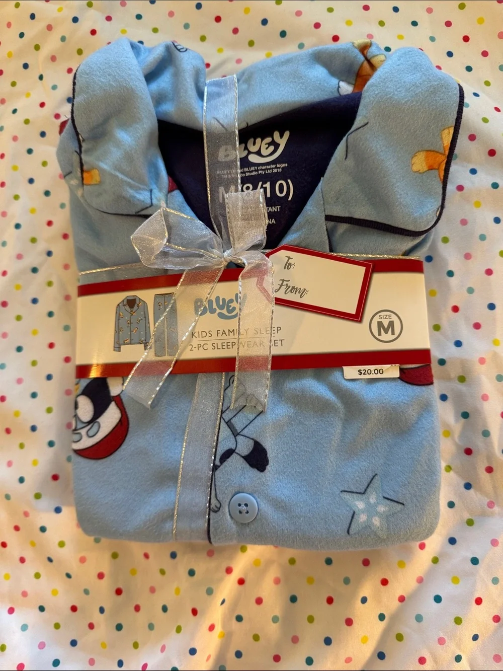Bluey Kids 2-Pc Light Blue Sleepwear Set - Size M